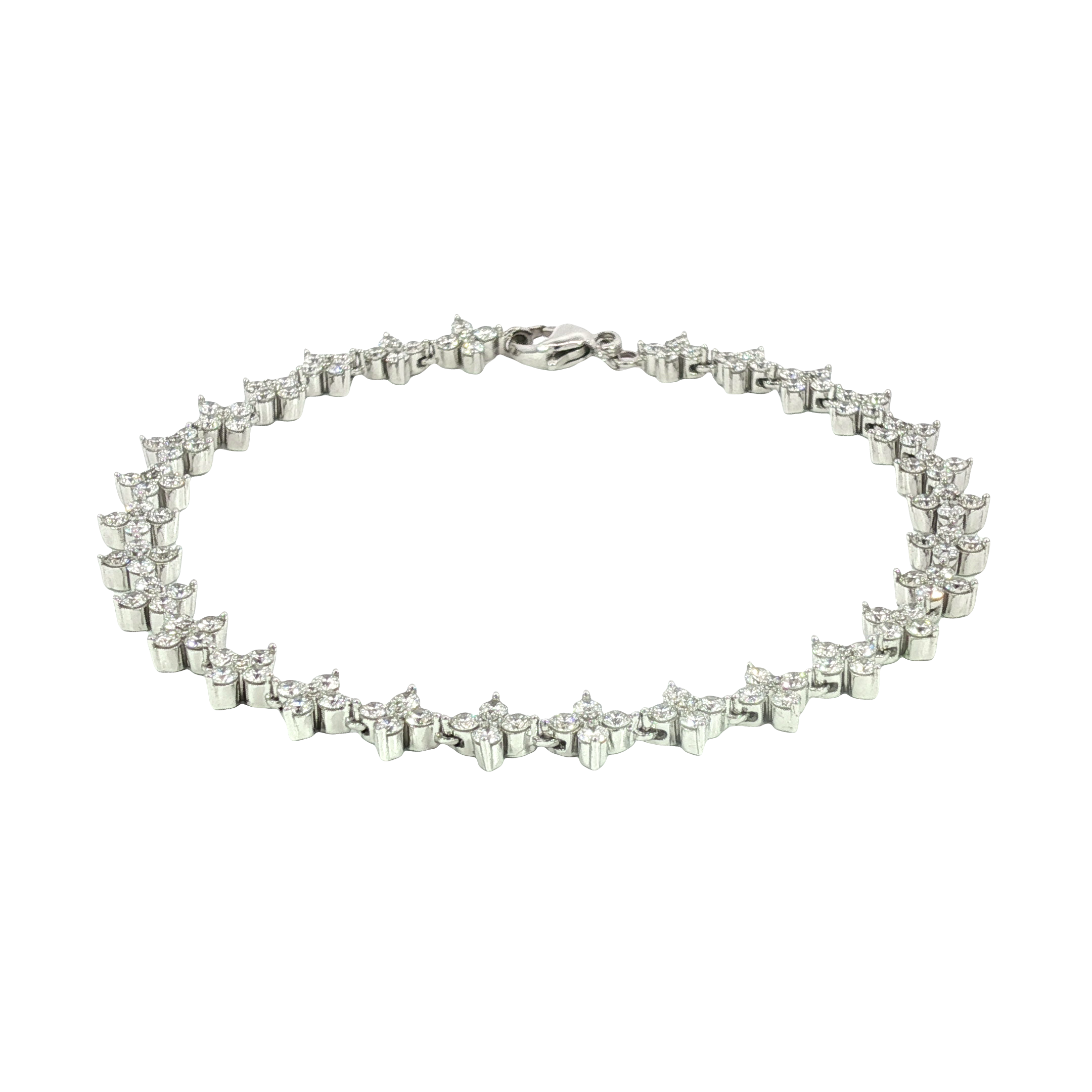 14K White Gold Lab Diamond Tennis Bracelet