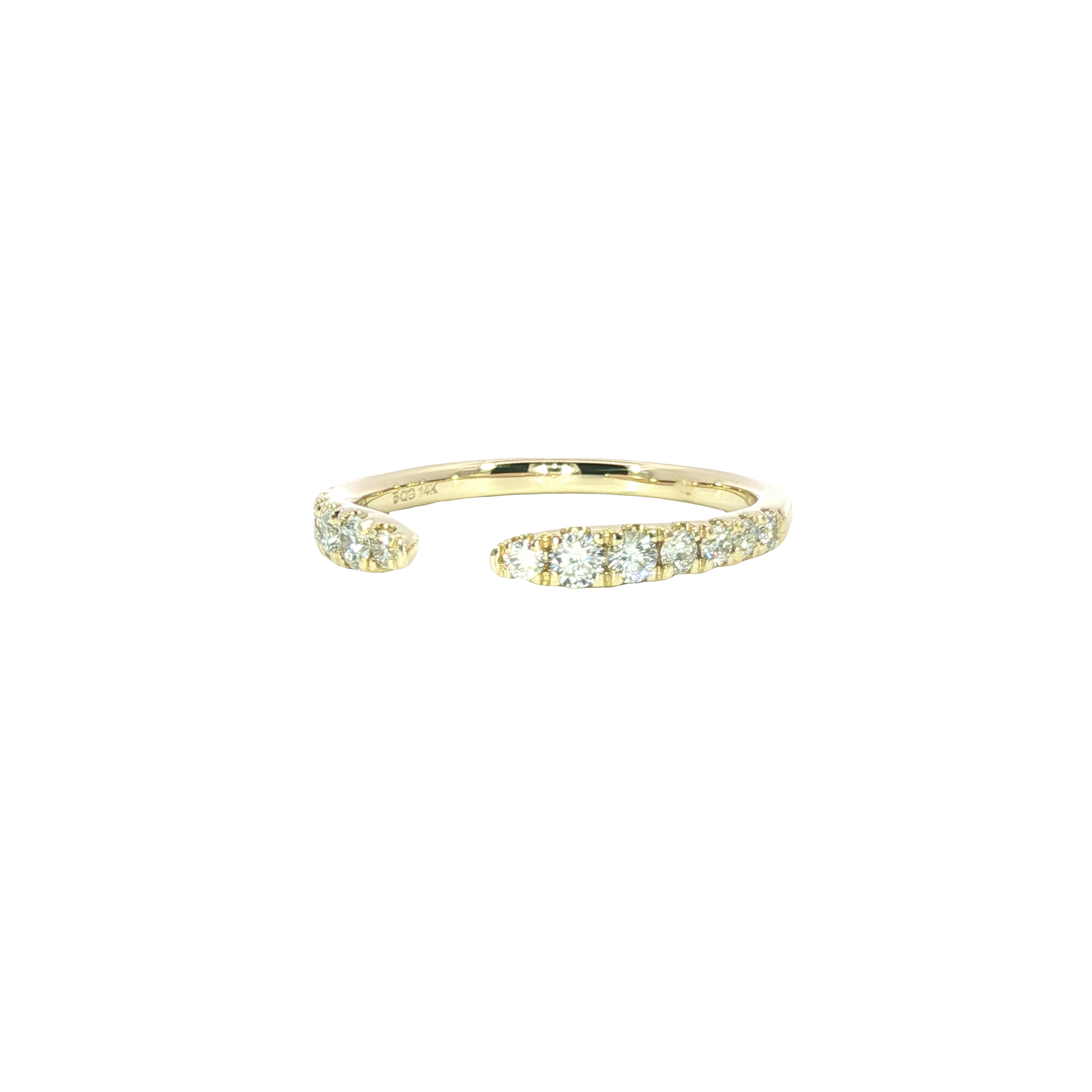 14K Yellow Gold Lab Grown Diamond Open Band Ring