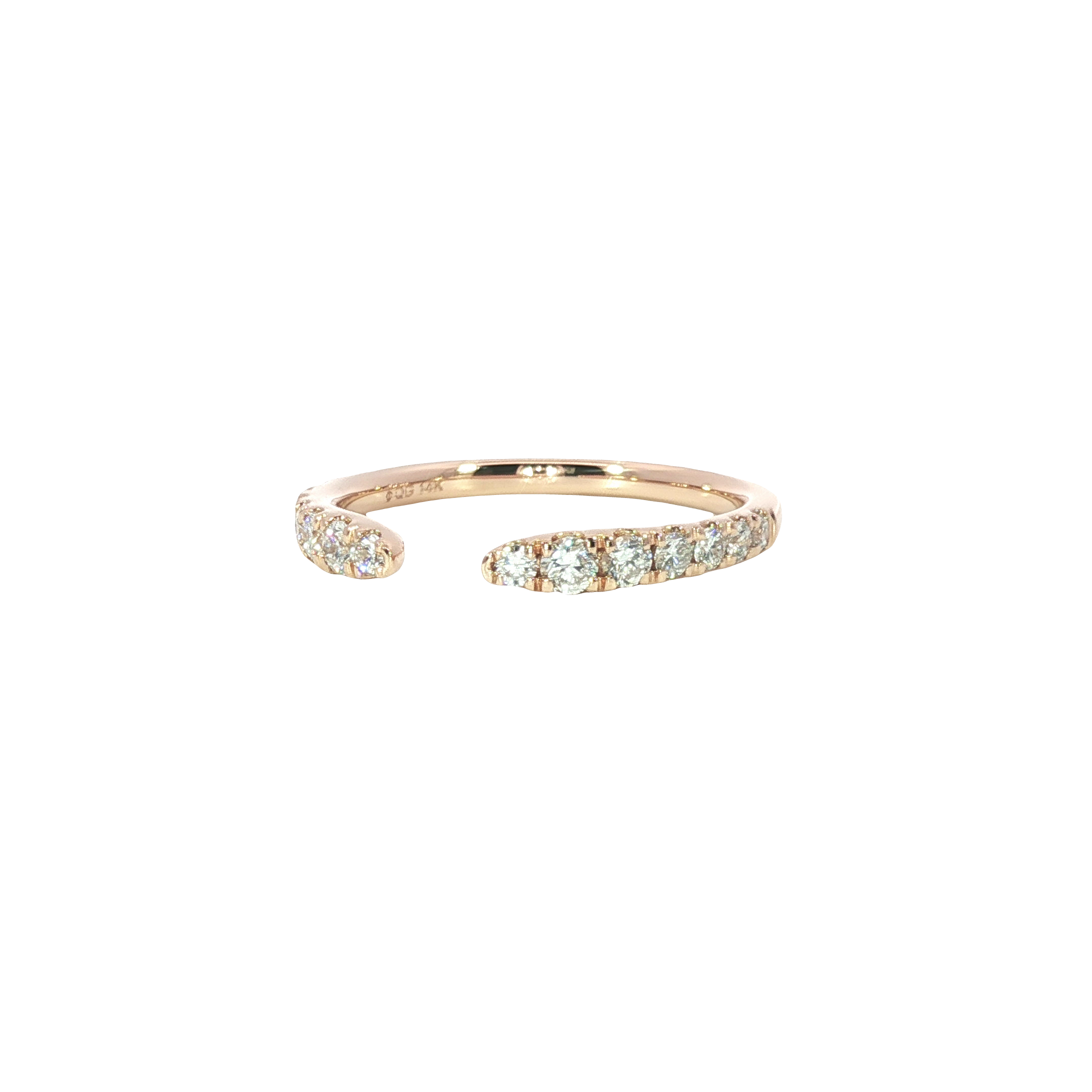 14K Rose Gold Lab Grown Diamond Open Band Ring