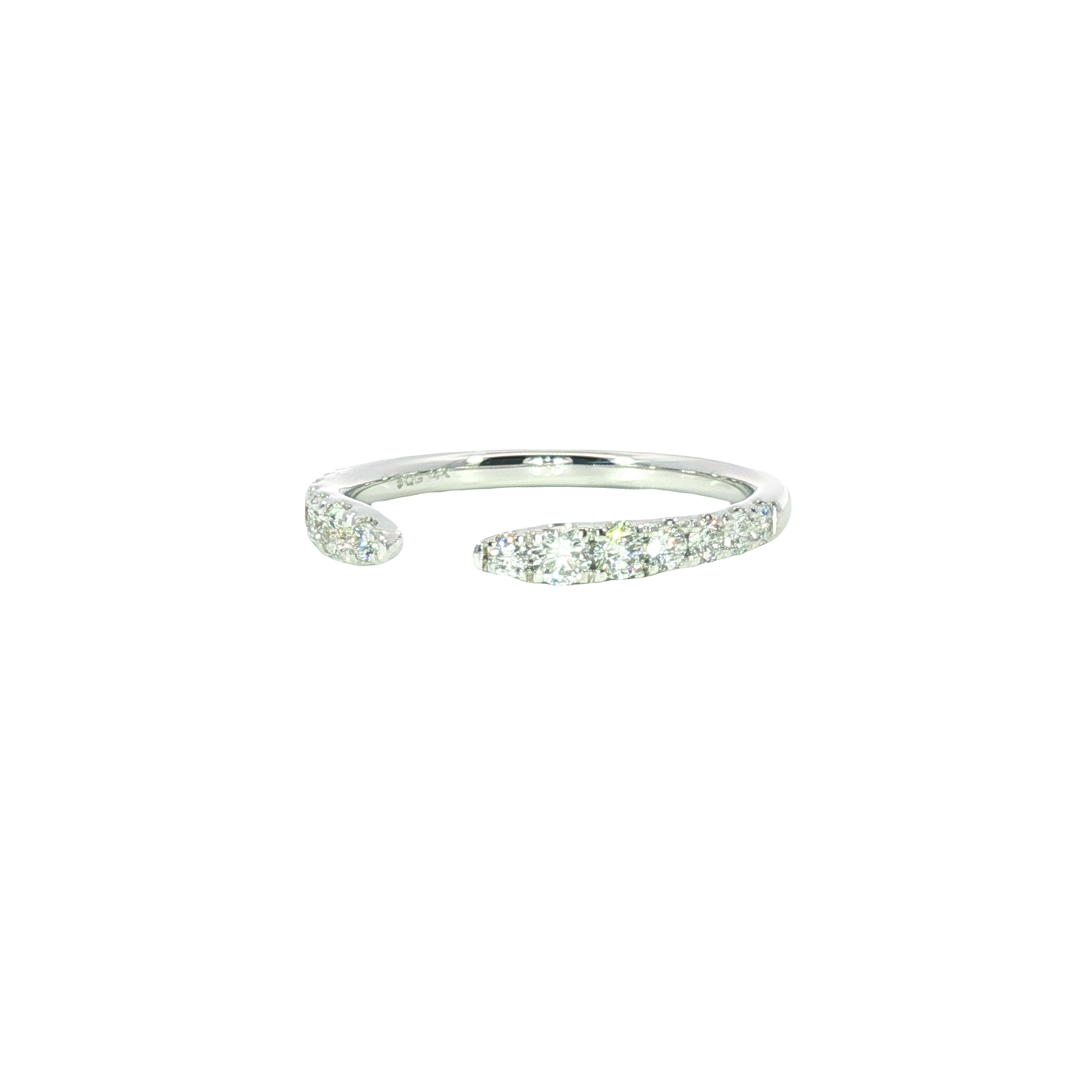 14K White Gold Lab Grown Diamond Open Band Ring