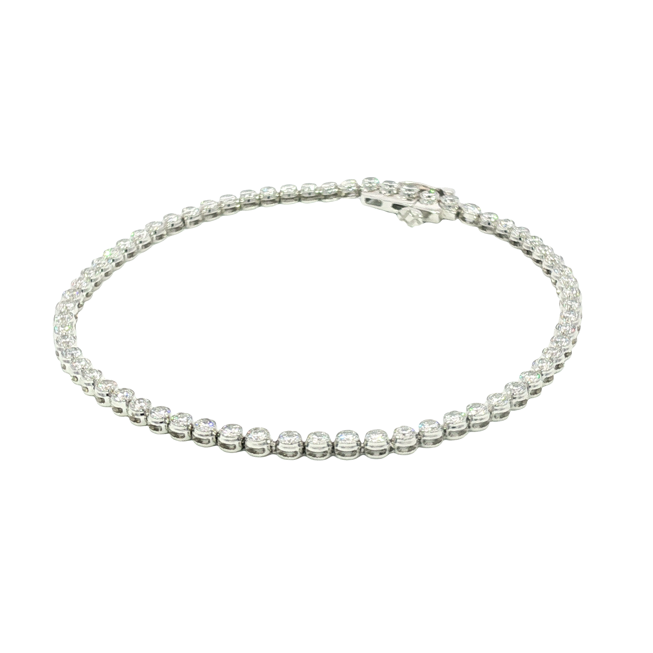 Elegant Round Brilliant Diamond Tennis Bracelet in 14K White Gold