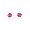 Checkerboard-Cut Rhodolite Garnet Stud Earrings in 14K Yellow Gold