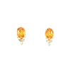 Yellow Citrine and Diamond Halo Stud Earrings in 14K Yellow Gold