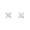 Classic Round Brilliant Diamond Cluster Earrings in 14K White Gold