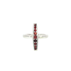 Sterling Silver Garnet Vertical Bar Ring