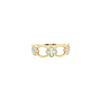 Round Brilliant Cut Diamond Flower Ring in 14K Yellow Gold