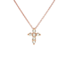 Lab Grown Diamond Cross Necklace in 14K Rose Gold