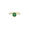 Classic Green Emerald & Diamond Engagement Ring in 14K Yellow Gold