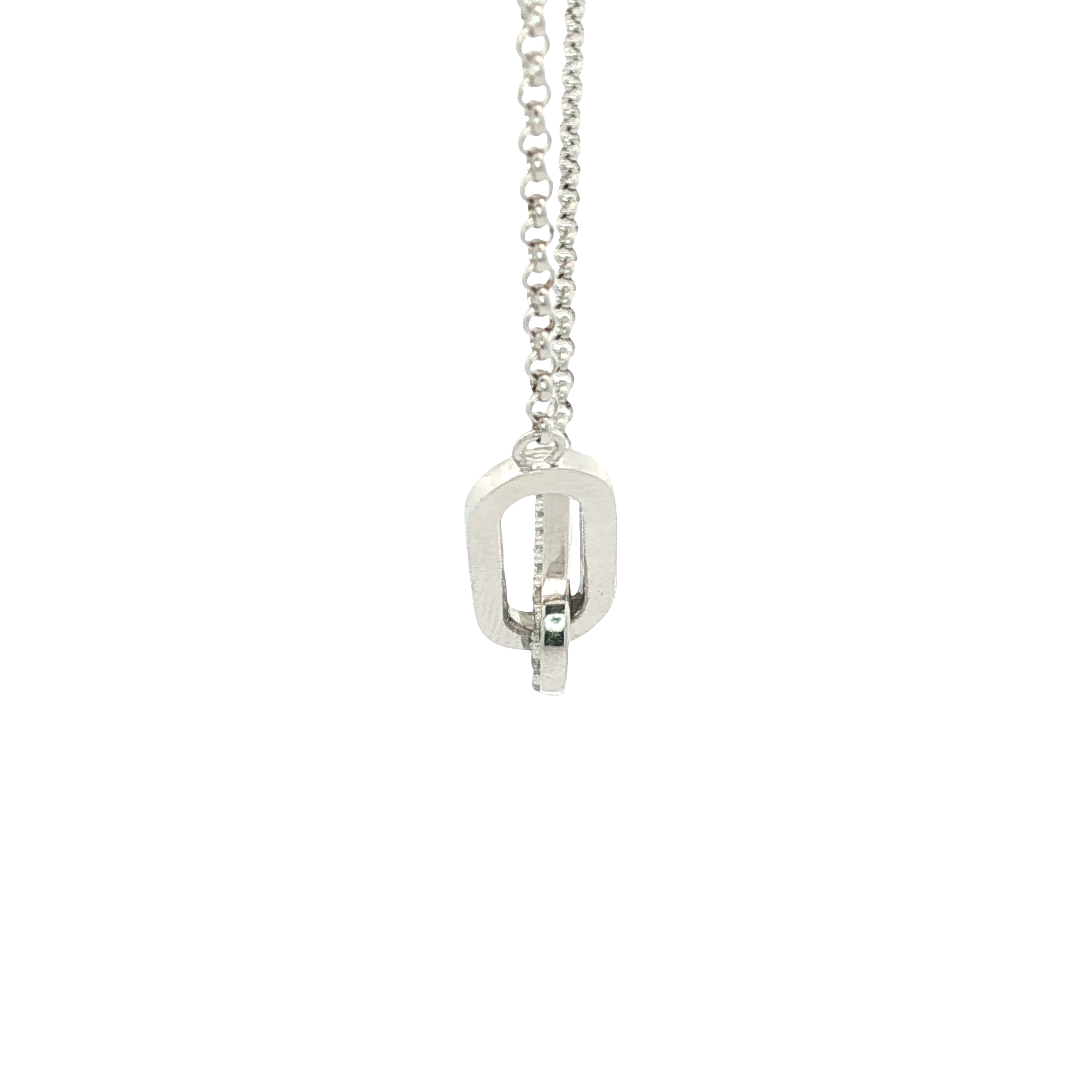 Classic Round Brilliant Lab Diamond Loop Pendant in Sterling Silver