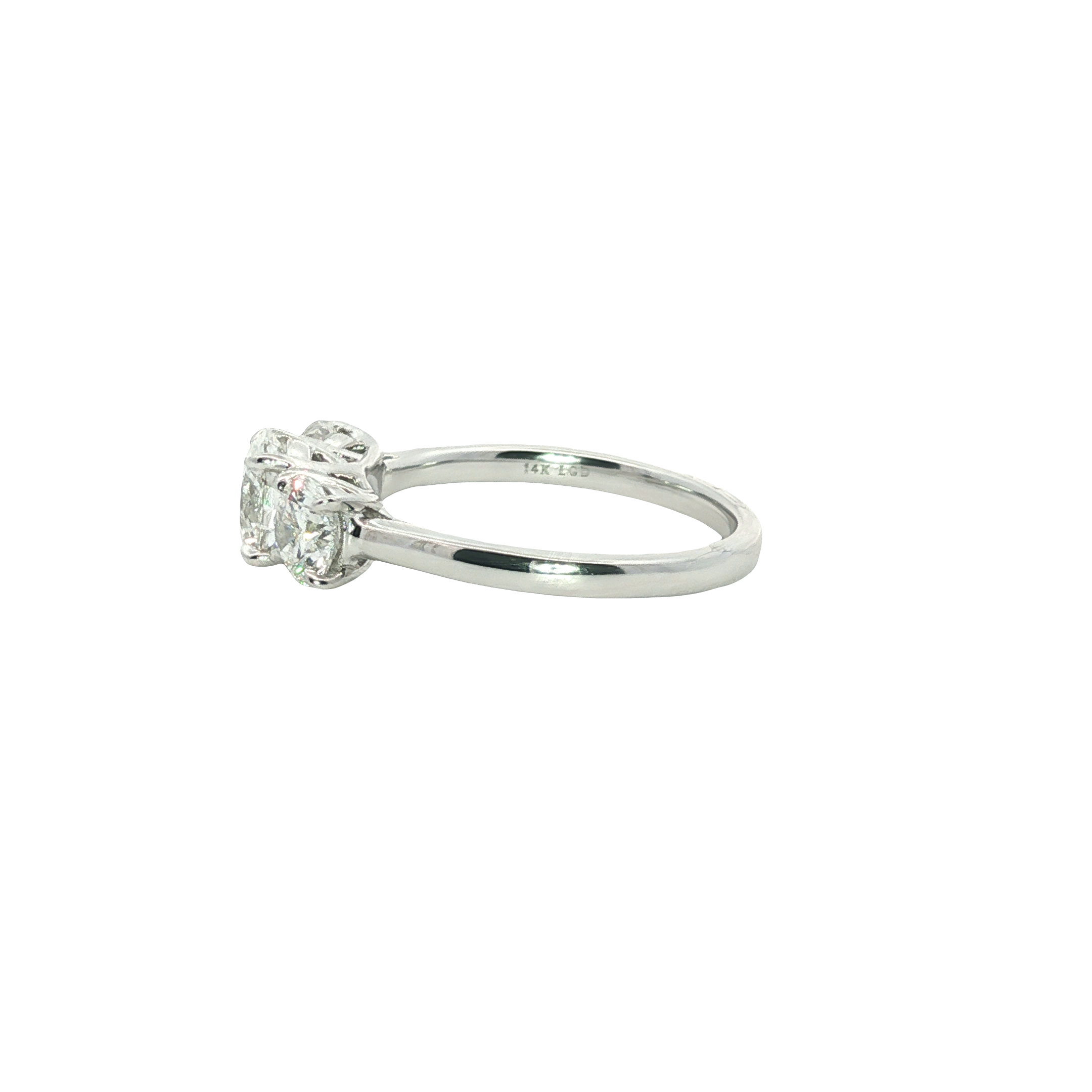 Elegant 14K White Gold Brilliant Round Cut Multi-Stone Lab Diamond Ring