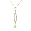 Fancy Yellow Pear Diamond & Pavé Marquise Drop Necklace in 14K Yellow Gold