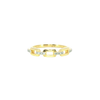 Lab Diamond Mini Link Stackable Ring in 14K Yellow Gold Plated Sterling Silver