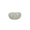 Round Brilliant-Cut Diamond Pavé Dome Cocktail Ring in 18K White Gold
