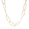 Paperclip Link Chain Gold Plated Necklace in Sterling Silver