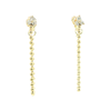 Clover Cluster & Bezel Set Diamond Dangle Earrings in 14K Yellow Gold
