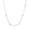 Two-Tone Natural Yellow Diamond Bezel Station Necklace in 14K White & Yellow Gold