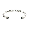 Sterling Silver Cable Bracelet in Black Onyx