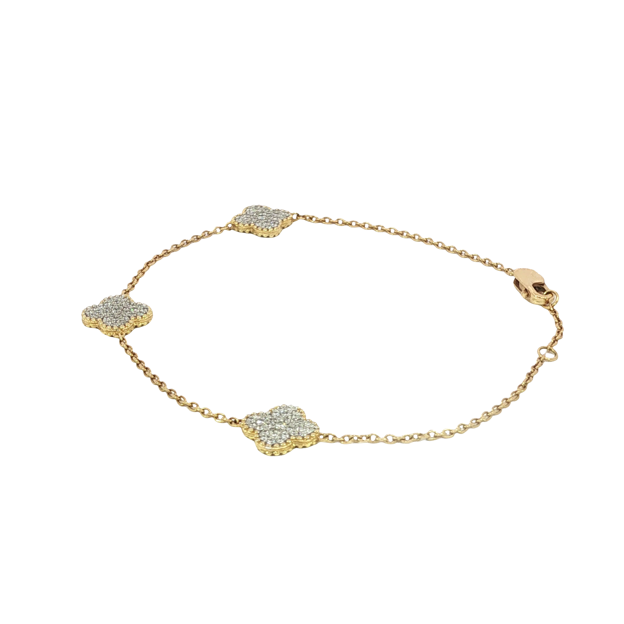 Flower Motif Bracelet in 18K Yellow Gold