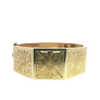 Vintage Hand-Engraved Sunburst Panel Bangle in 14K Yellow Gold