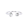 Pear & Princess Cut Lab Grown Diamond Toi et Moi Ring in 14K White Gold