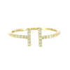Open Bar Diamond Ring in 14K Yellow Gold