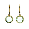 Verdant Glow Green Amethyst Drop Earrings in 14K Yellow Gold