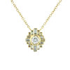 Art Deco Diamond Burst Pendant Necklace in 14K Yellow Gold