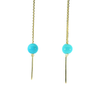 Turquoise Threader Earrings in 14K Yellow Gold