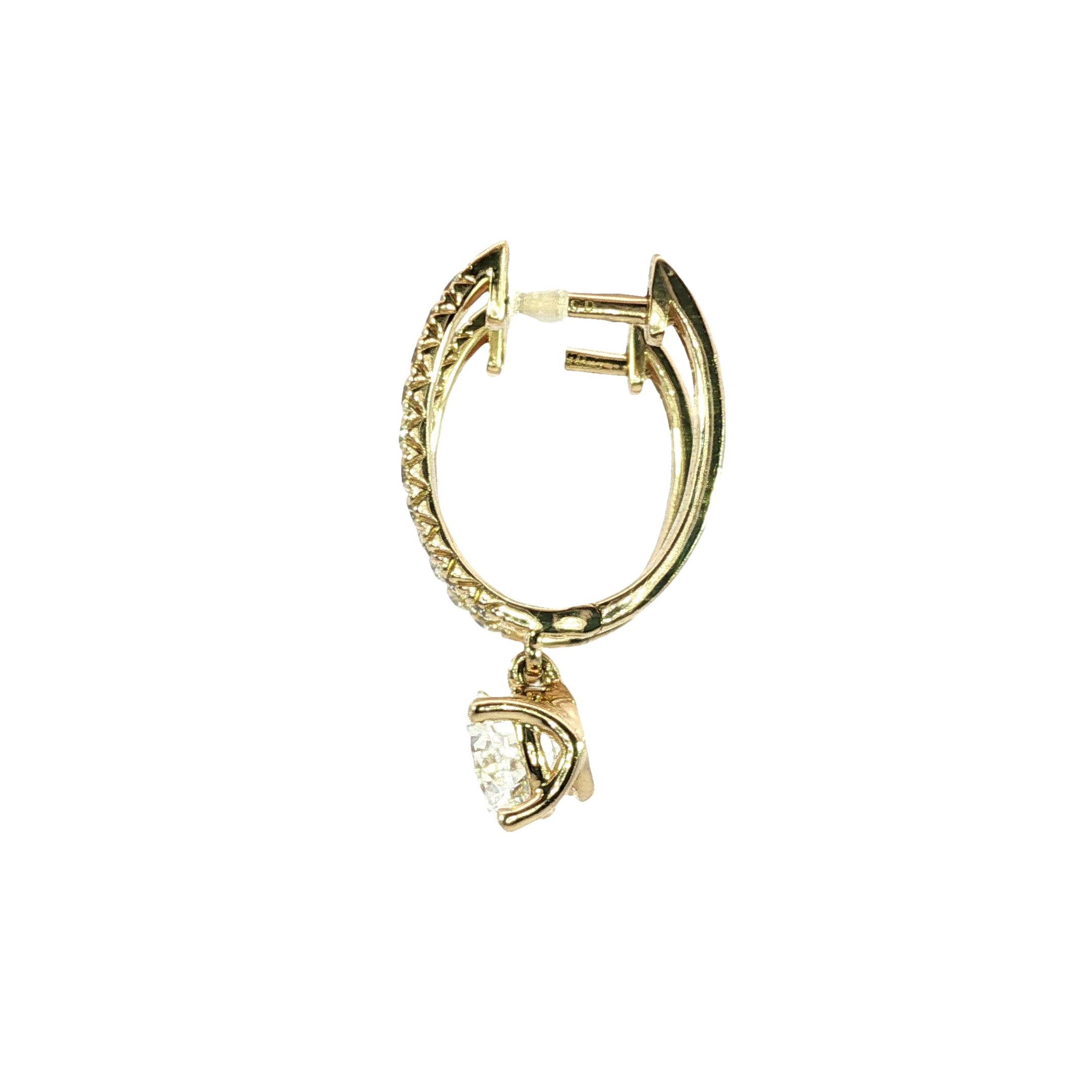 Round Brilliant Cut Lab Diamond Tiered Drop Earrings in 14K Yellow Gold