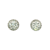 2.25 Carat Lab Grown Diamond Halo Stud Earrings in 14K White Gold