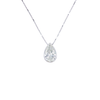 Pear-Cut Brilliant Diamond Bezel-Set Pendant in 14K White Gold
