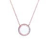 Rose Quartz Halo Pendant Necklace in Rose Gold Plated Sterling Silver