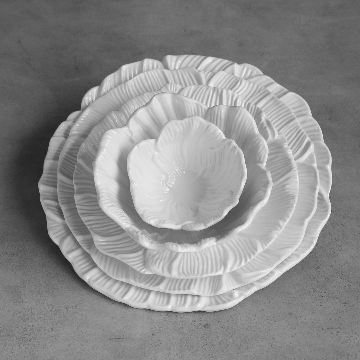 VIDA Lettuce Mini Dip Bowl Set of 4 (White)
