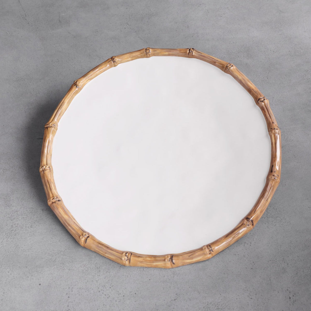 VIDA Bamboo Charger Set of 4 (White and Natural)