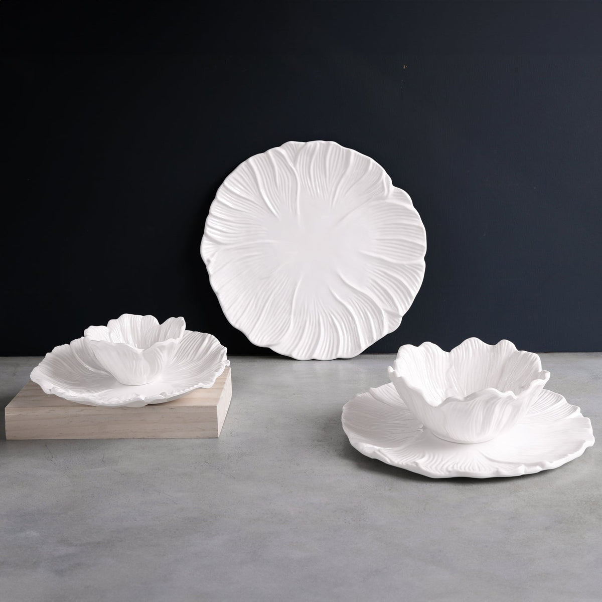 VIDA Lettuce Dinner Plate Set of 4 (White)