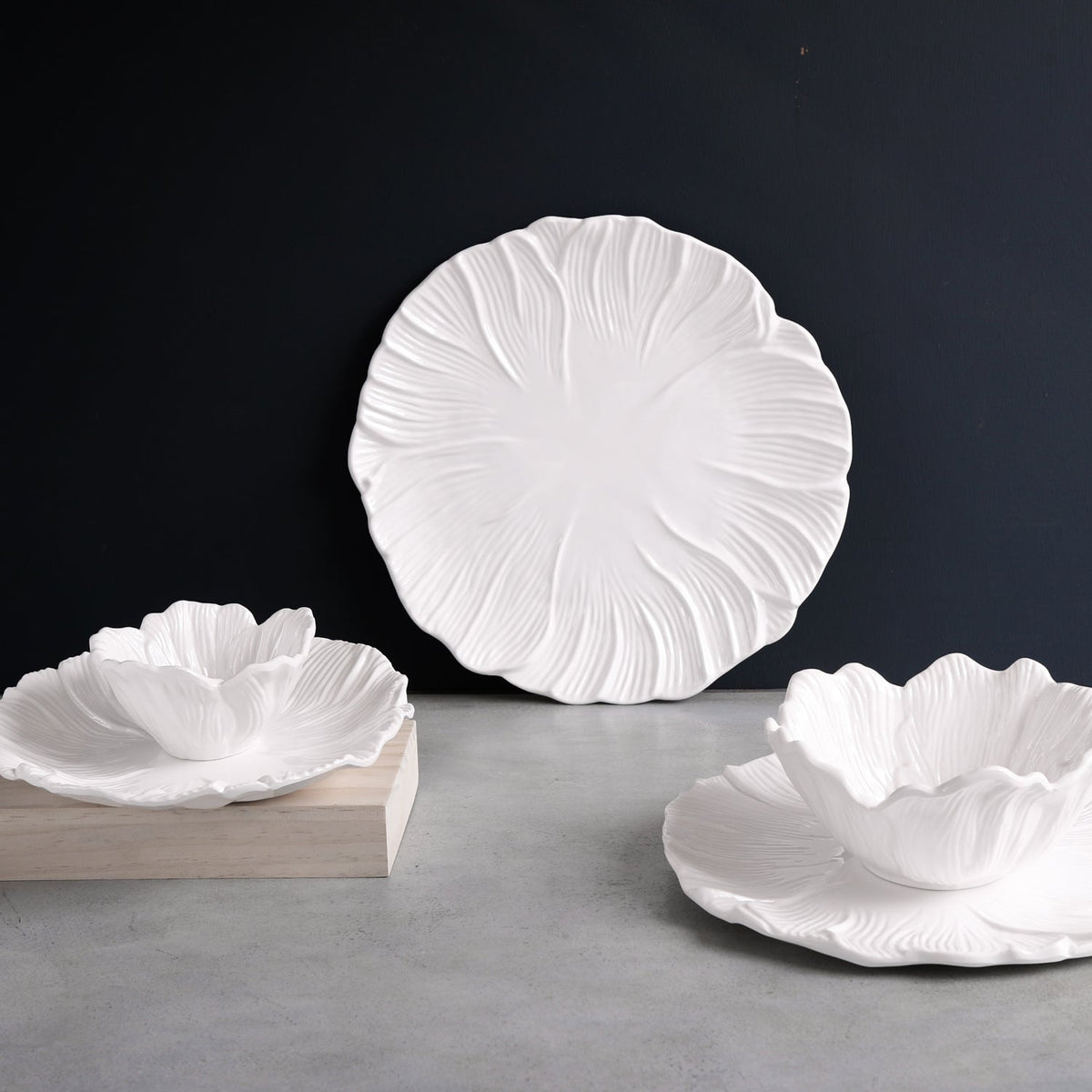 VIDA Lettuce Cereal Bowl Set of 4 (White)