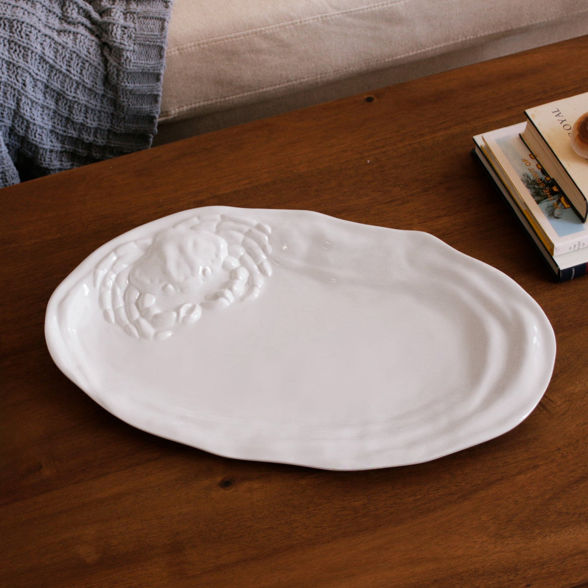 VIDA Ocean Large Oval Crab Platter (White)