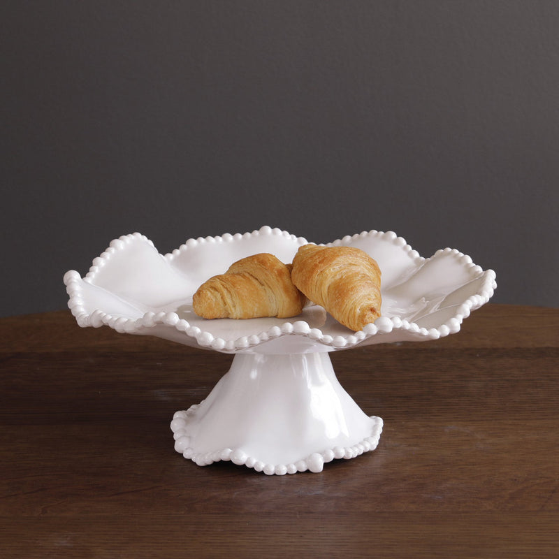 VIDA Alegria Small Pedestal Cake Plate (White)