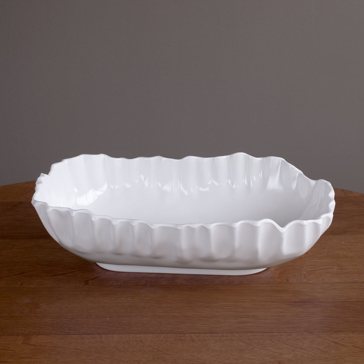 VIDA Bloom Pinched Large Oval Bowl (White)