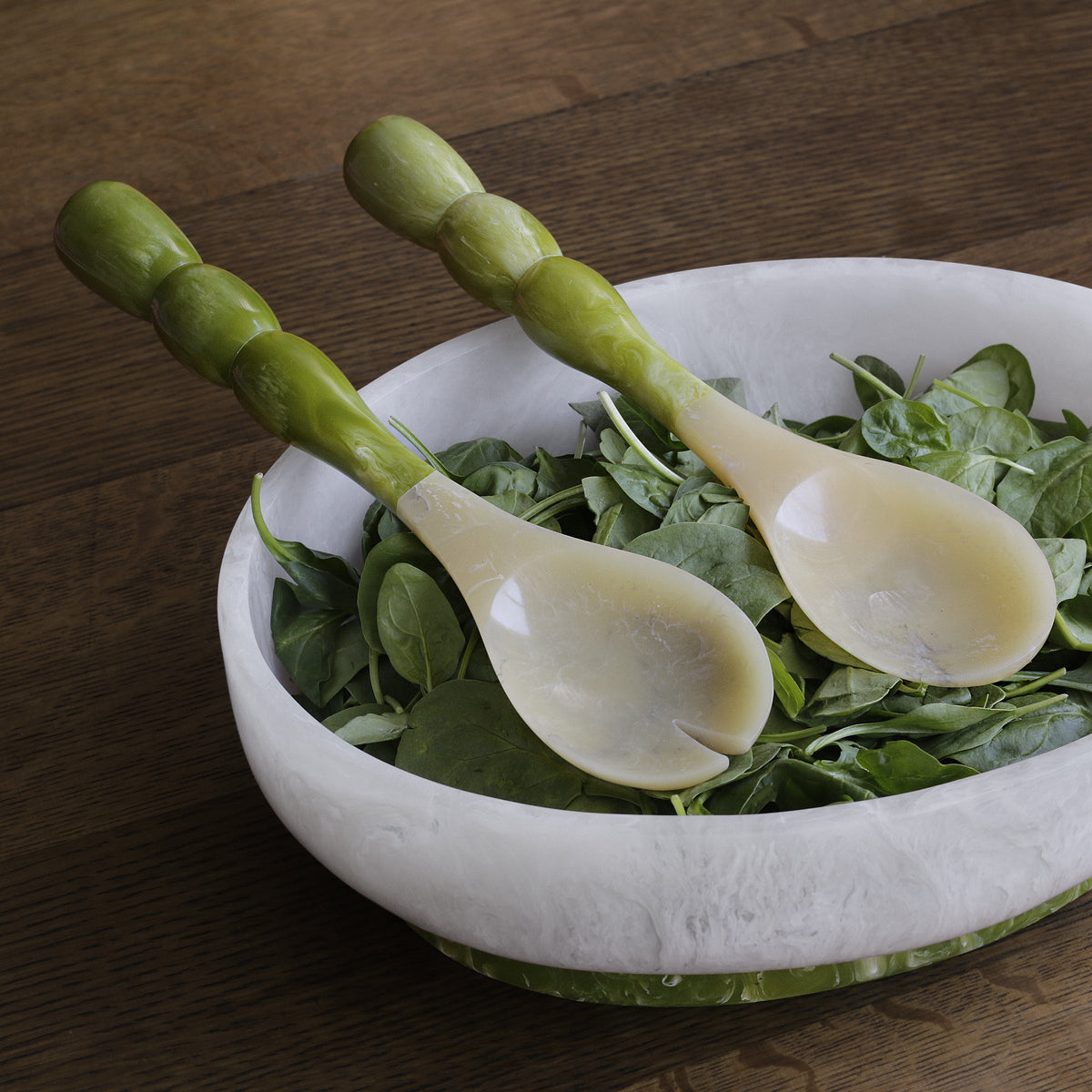 RESIN Rio Bubble  Salad Servers  (Green)