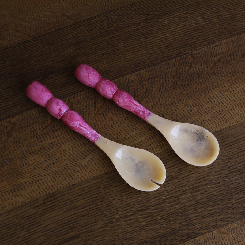 RESIN Rio Bubble Salad Servers (Pink)