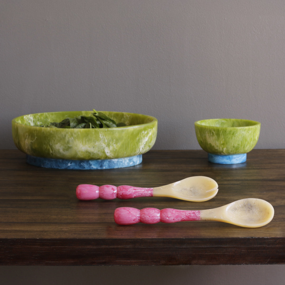 RESIN Rio Bubble Salad Servers (Pink)