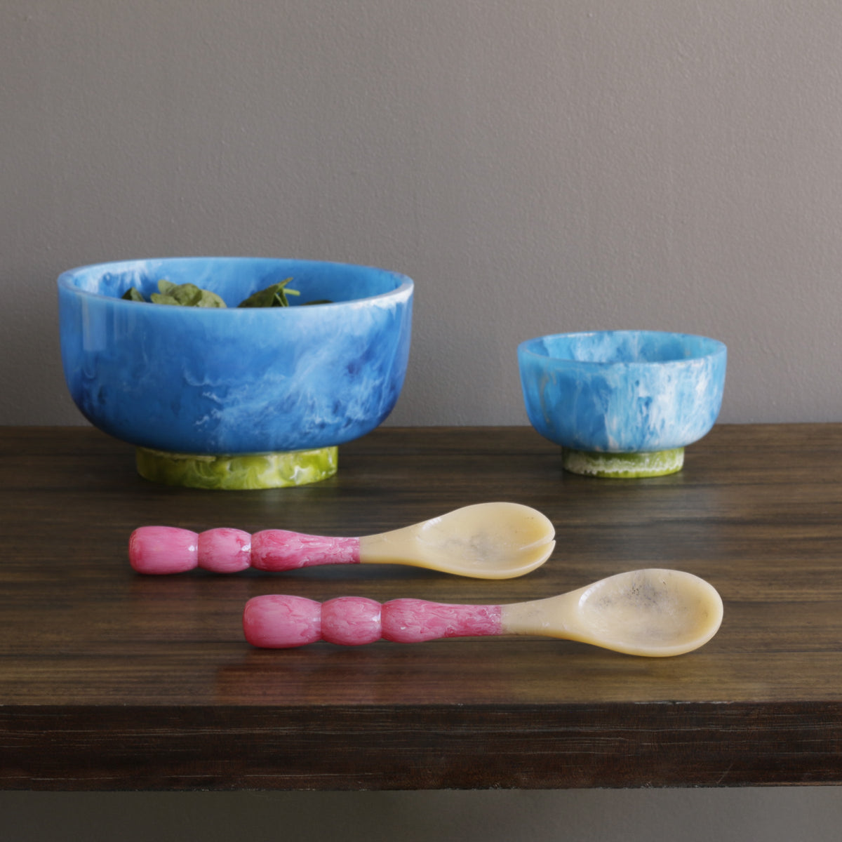 RESIN Rio Bubble Salad Servers (Pink)