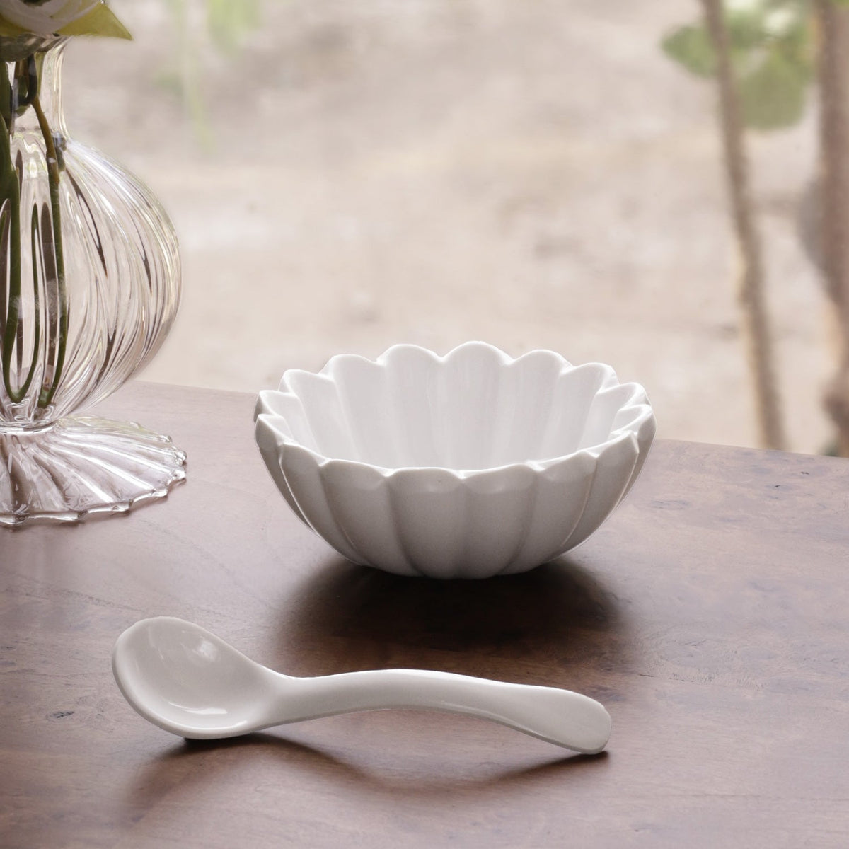 VIDA Vienna Mini Bowl with Spoon White
