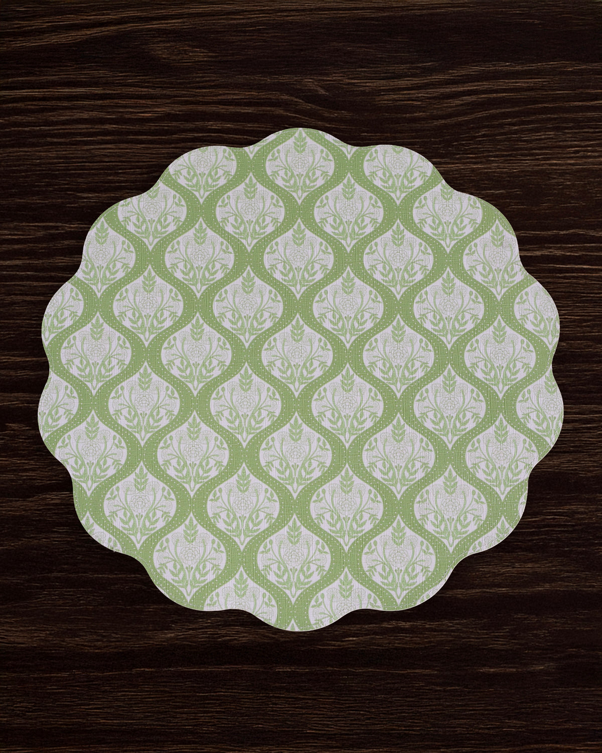 VIDA Blooms & Branches Reversible  Round Placemats Set of 4 Periwinkle & Peach