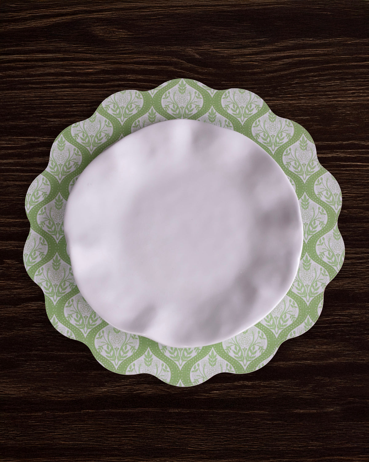 VIDA Blooms & Branches Reversible  Round Placemats Set of 4 Periwinkle & Peach