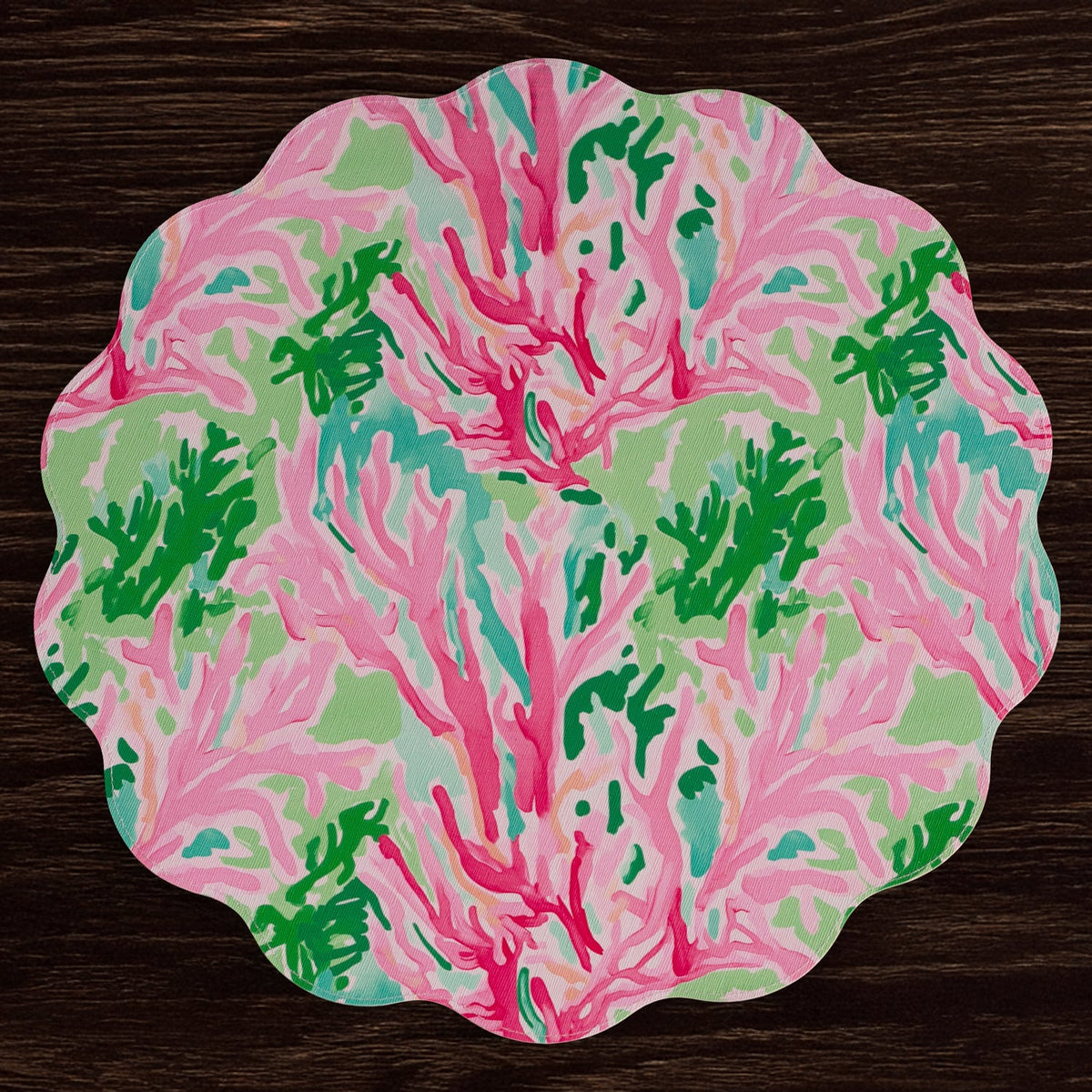 VIDA Coral Reef  Reversible  Round Placemats Set of 4 (Multi)