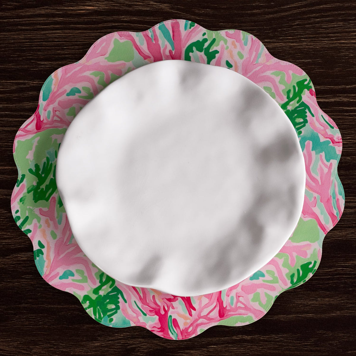 VIDA Coral Reef  Reversible  Round Placemats Set of 4 (Multi)