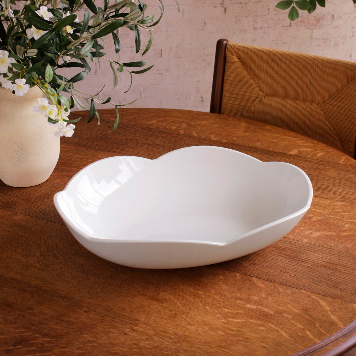 VIDA Amelia Extra Large Oval Bowl White