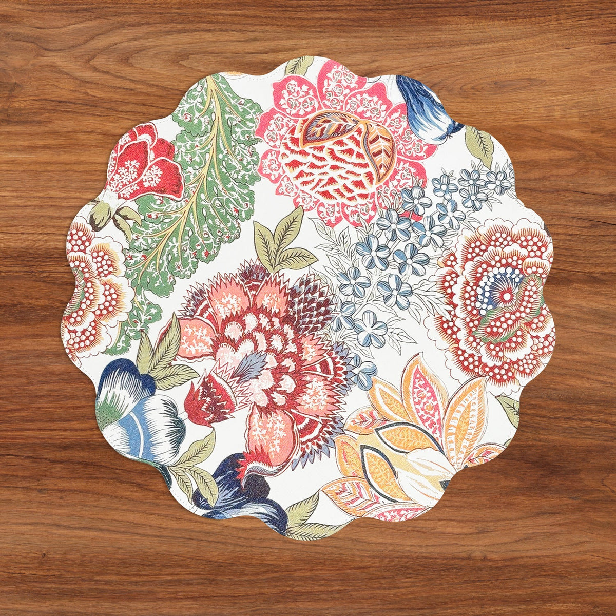 VIDA Eggplant and Pink  Reversible Round Placemats Set of 4 Blue & Pink